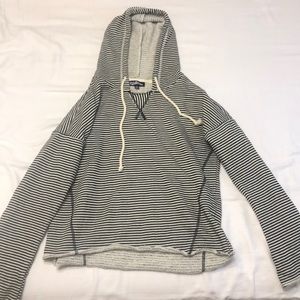 Stripped semi-cropped hoodie